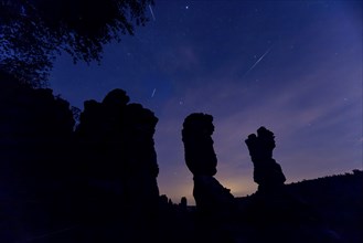 Pereids over Saxon Switzerland. Hercules Pillars in the Bielatal, the striking rock formations