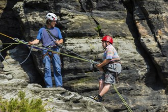 Climbing school in the Bielatal