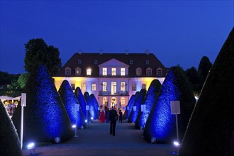 Summer night ball at Wackerbarth Castle. Schloss Wackerbarth or Wackerbarths Ruh' is a baroque