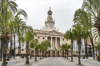 Plaza de San Juan de Dios with the town hall in Cadiz, Andalusia, Spain, Europe