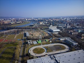 Ice rink, sports facilities, ball sports arena and the construction site of the Heinz Steyer