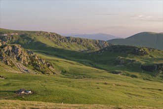 View from Papusa Peak on the mountains of the Fagaras Mountains, also called Fogaras Mountains, in