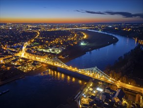 Elbe Bridge Blue Wonder in the Evening