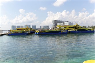 Boats Ultramar ferry terminal, Puerto Juarez, Cancun, Quintana Roo, Yucatan Peninsula, Mexico,