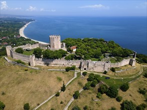 Aerial view, Castle, Platamonas, Anatolikos Olymbos, Dion-Olymbos, Pieria, Central Macedonia,