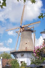 Mill wheel in the small suburb, The Hague, Netherlands