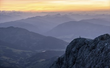 Evening mood, Dramatic mountain landscape, View from Hochkönig, Salzburger Land, Austria, Europe