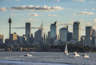 The skyline of Sydney at sunset, New South Wales, Australia, Oceania