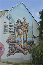 Mural with Winnetou and Old Shatterhand, Western, feature film, characters, Indians, famous, Karl