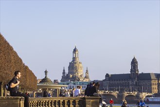 On the banks of the Elbe in Neustadt View of Dresden's Old Town