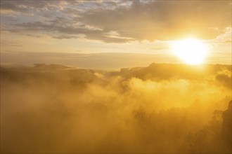 View from Gamrig, after a summer thunderstorm on Rthan in the Elbe Valley