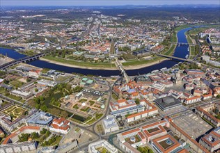 DEU Saxony Dresden (Â© Sylvio Dittrich +49 1772156417) Aerial view Dresden Old Town