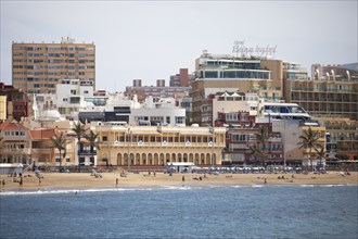 Playa de las Canteras beach, Las Palmas, Las Palmas province, Gran Canaria, Canary Islands, Spain,