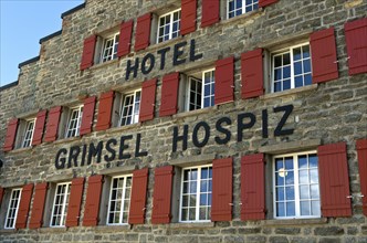 Historic Alpine Hotel Grimsel Hospiz on the Grimsel Pass, Guttannen, Bernese Oberland, Switzerland,