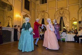 Masquerade ball at Rammenau Baroque Palace, Rammenau Palace in Rammenau near Bischofswerda in the