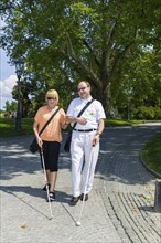 Blind tourists in the Brühl Garden