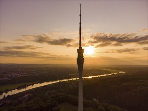 The Dresden TV Tower stands on the slopes of the Elbe River in the Wachwitz district of Dresden and