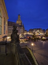 Christmas market on the Neumarkt at the Church of Our Lady in Dresden