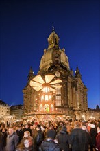 Christmas market in the Münzgasse in Dresden's Old Town in the immediate vicinity of the Church of