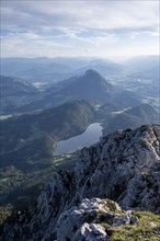 Evening mood View from Scheffauer on Hintersteiner See and Inntal, Kaisergebirge, Wilder Kaiser,