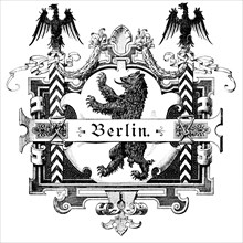 Emblem, Berlin, symbolism, Berlin bear standing, eagle, heraldic animal, ornamentation, Germany,