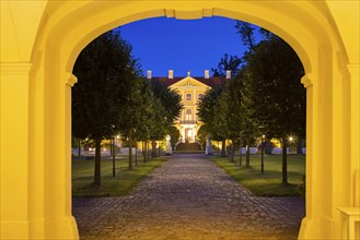 Baroque Rammenau Castle in Lusatia, on a summer evening. Rammenau Castle in Rammenau near