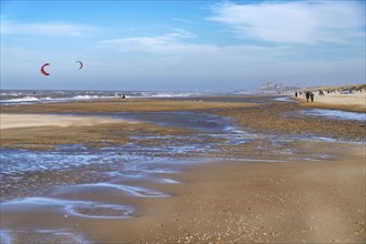 On the beach of De Haan, Belgium, Europe