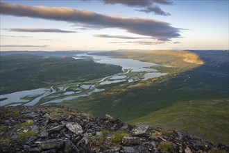 Visttasjohka River Delta, Lake Paittasjärvi, Nikkaluokta, Lapland, Sweden, Europe