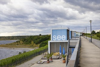 The visitor centre was the IBA Terraces: minimalist architecture consisting of three building cubes