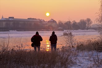 Dresden morning fog over the Elbe