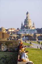 On the banks of the Elbe in Neustadt View of Dresden's Old Town