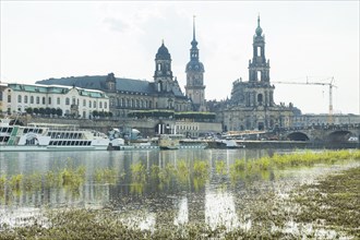 Dresden on the banks of the Elbe in midsummer heat, Elbe level still normal after local downpours