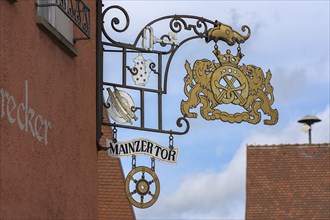 Nose sign from a bakery shop, Waldenburg, Baden-Württemberg, Germany, Europe