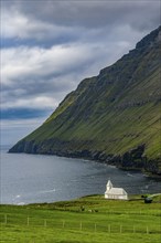 Vidareidi church in Vidoy, Faroe islands, Denmark, Europe