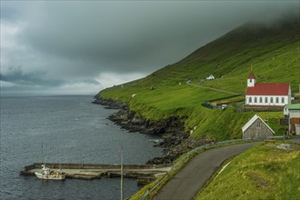 Kunoy Church, Kunoy, Faroe islands, Denmark, Europe