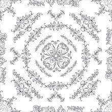 Hand drawn seamless floral pattern on a white background, vector textile template