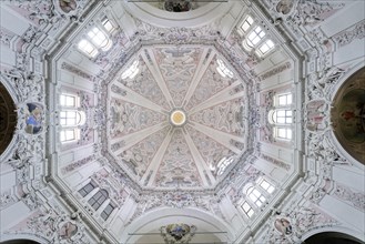 Dome, stuccoes by Domenico Beltramelli in the church of Madonna del Popolo, Baroque, Cherasco,