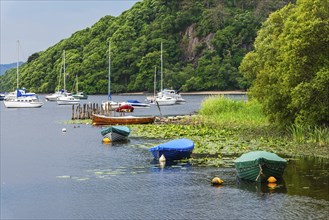 Boats in Balmaha, Loch Lamond, Scotland, UK