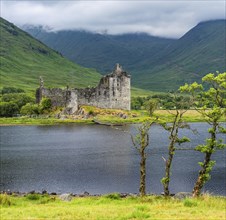 Panorama of Kilchurn Castle, Loch Awe, Argyll and Bute, Scotland, UK