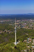 DEU Saxony Dresden (Â© Sylvio Dittrich +49 1772156417) Aerial view television tower