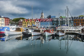 Harbour of Torshavn, capital of Faroe islands, Streymoy, Denmark, Europe