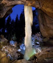 (Copyright Â© Sylvio Dittrich +49 1772156417) Ice column in the Gautschgrotte, after many years you