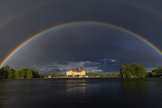 Thundershowers over the Baroque Moritzburg Castle