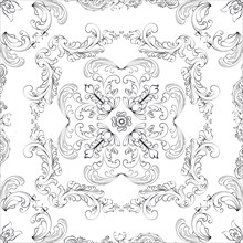 Hand drawn seamless floral pattern on a white background, vector textile template