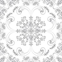 Hand drawn seamless floral pattern on a white background, vector textile template