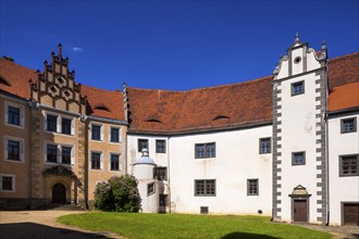 DEU Saxony Strehla Strehla Castle, later Stehla Castle, is located on a hill sloping steeply down