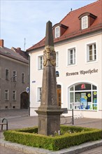 Mutzschen Electoral Saxon postal pillar on the market square