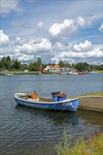 Fishing boat, ferry, Missunde, Schlei, Schleswig-Holstein, Germany, Europe