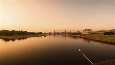 Sunrise over the Dresden silhouette