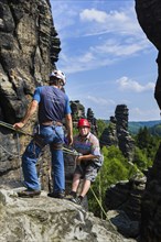 Climbing school in the Bielatal